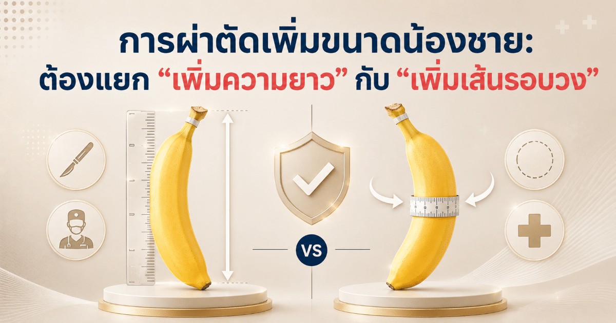 การผ่าตัดเพิ่มขนาดน้องชาย: ต้องแยก “เพิ่มความยาว” กับ “เพิ่มเส้นรอบวง”
